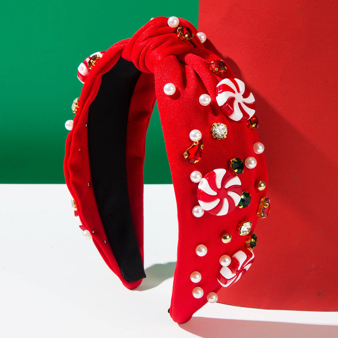 Christmas Peppermint Candy Rhinestone Headband