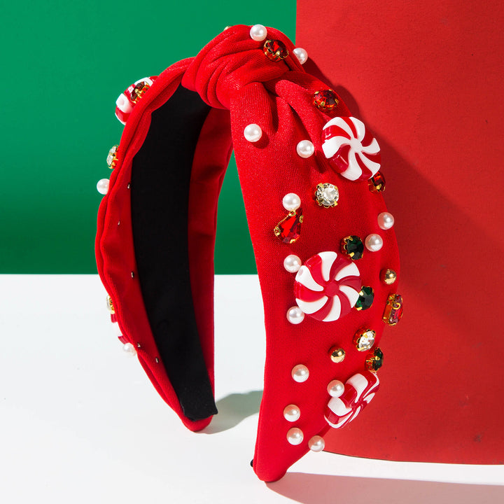 Christmas Peppermint Candy Rhinestone Headband