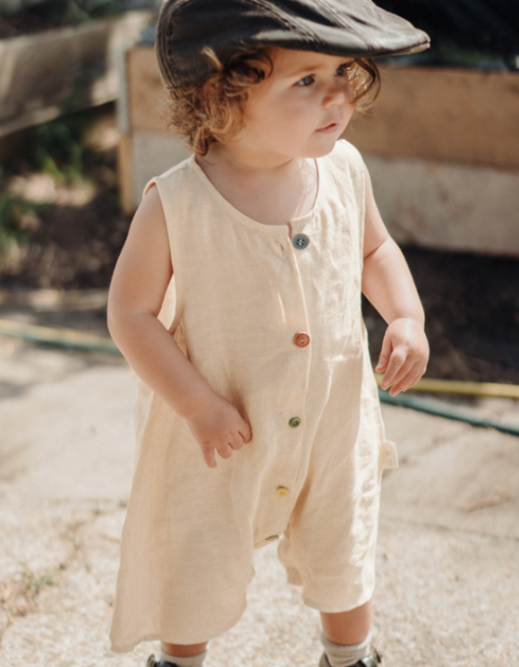 Baby summer sleeveless breathable cotton jumpsuit