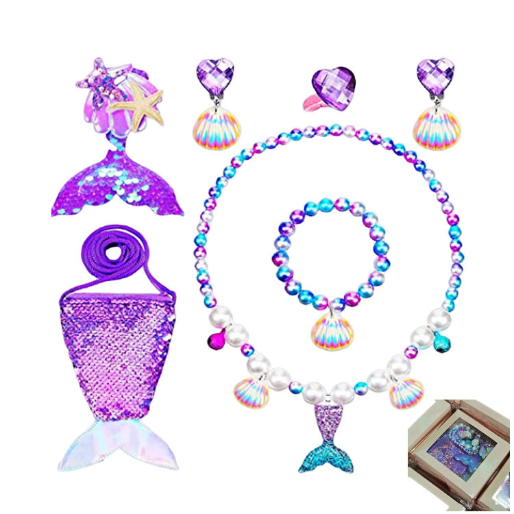Girls' Mermaid Necklace Jewelry Set gift for friend