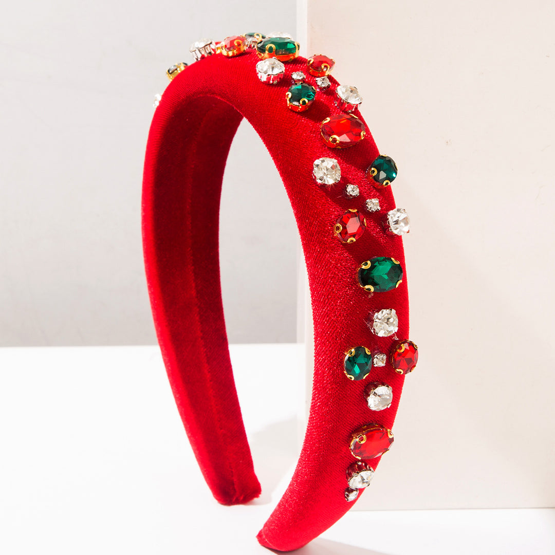 Christmas Red Velvet Snowflake Bow Charms Headband