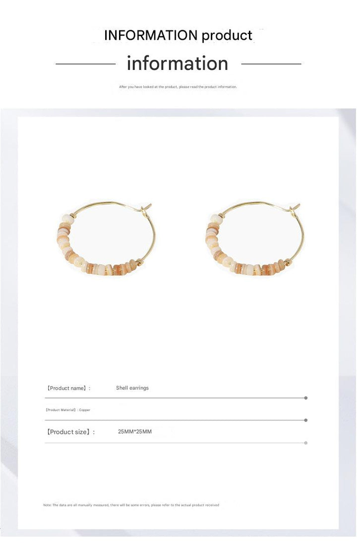 Beach Days Multi Bead Gold Hoop Earrings