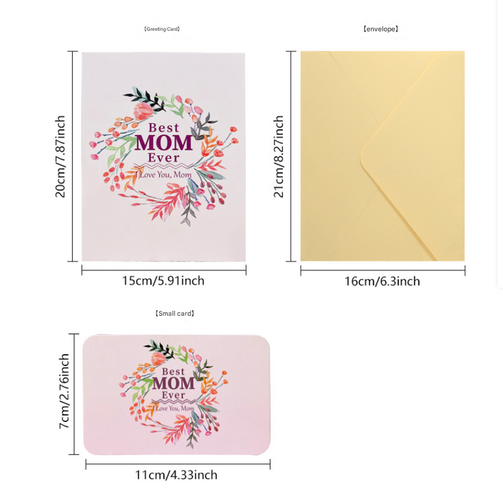 3D Mother's Day Greeting Card LOVE-YOU-MOM Birthday Card