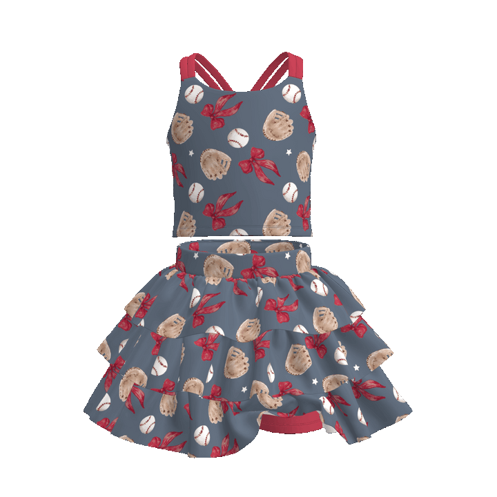 Girls School Ball Sports Theme skirt set