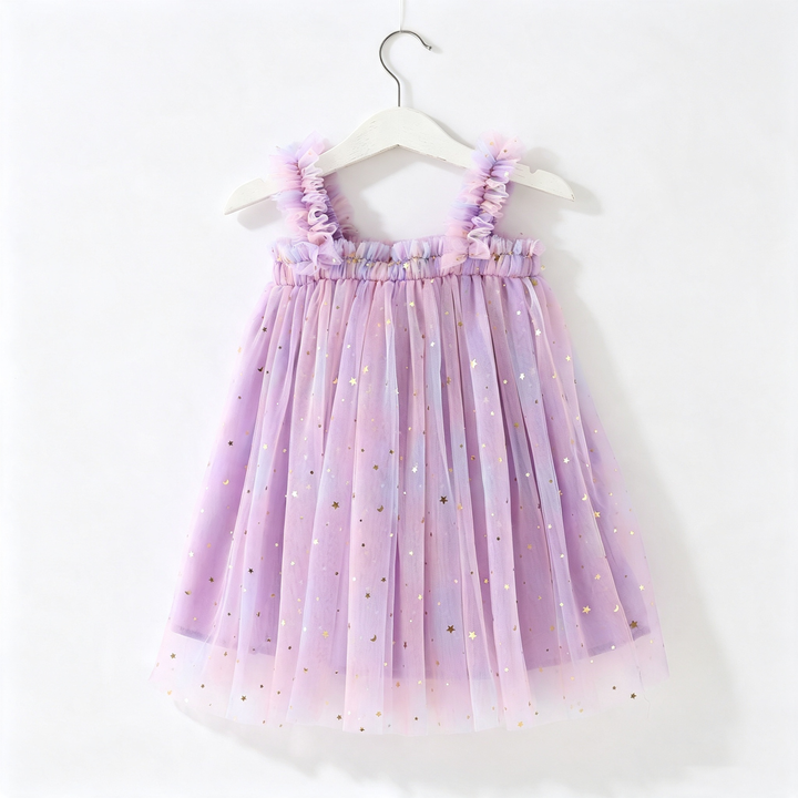 Girls Tutu Sequin Dress Princess Rainbow Tulle Dress
