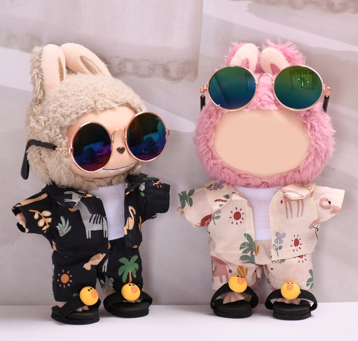 Labubu summer beach clothes 5pcs set doll clothes