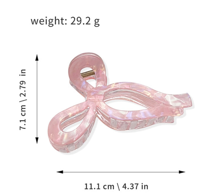 Jelly color bow hair claw clip fairy ribbon bow hair clip