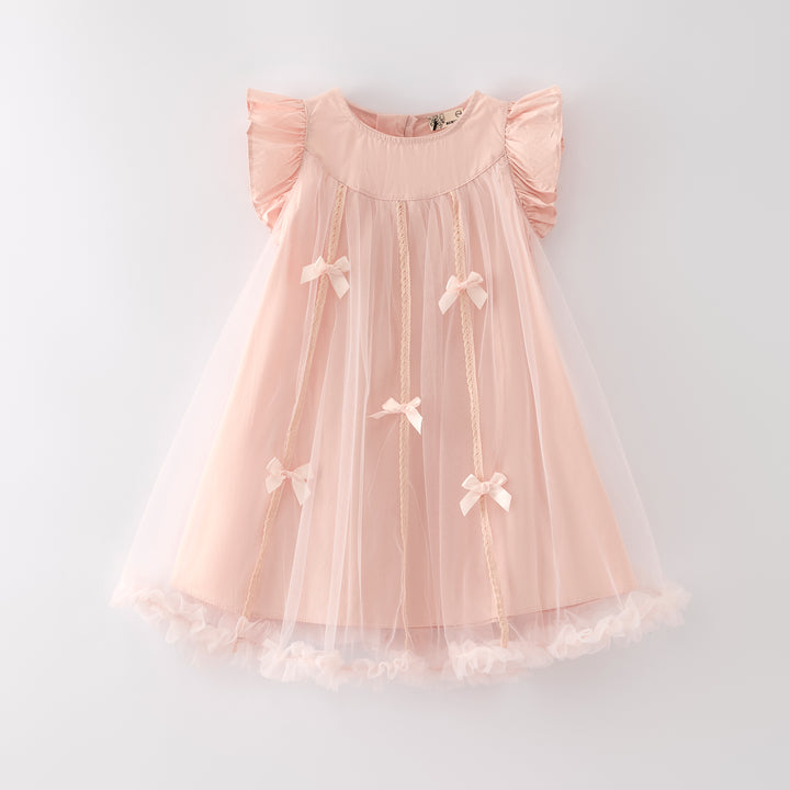 Girls sweet bow deco mesh princess dress
