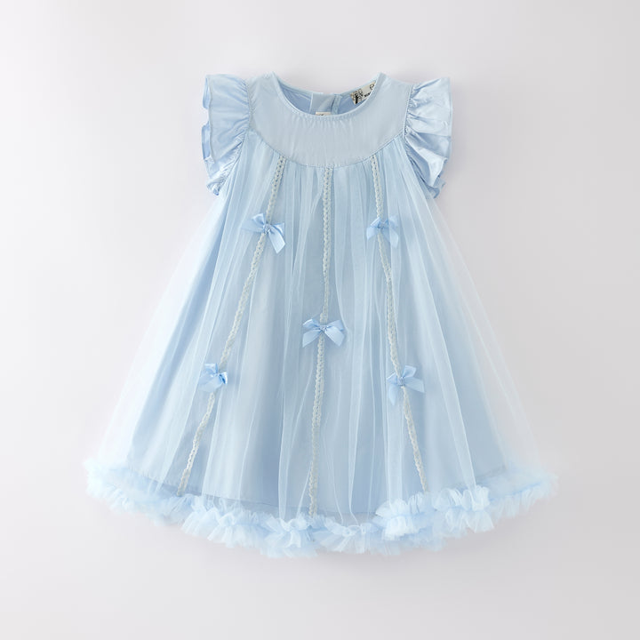 Girls sweet bow deco mesh princess dress