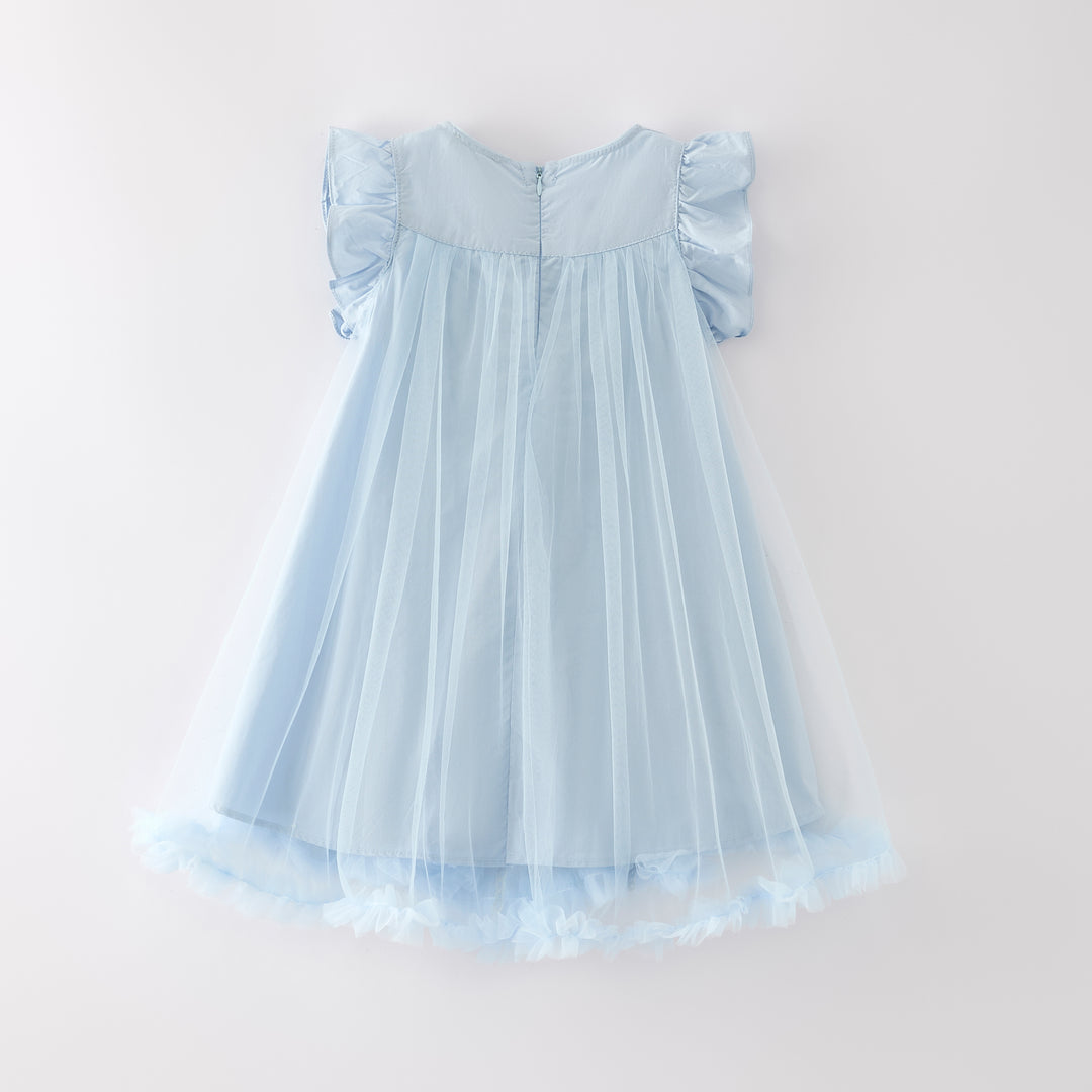 Girls sweet bow deco mesh princess dress