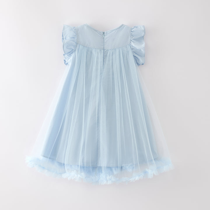 Girls sweet bow deco mesh princess dress