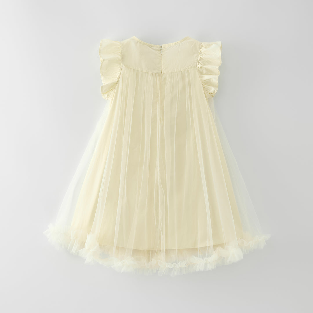 Girls sweet bow deco mesh princess dress