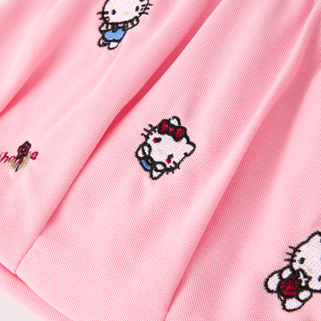 Girls summer cute Hello Kitty embroidery skirt set