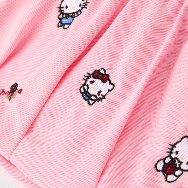 Girls summer cute Hello Kitty embroidery skirt set