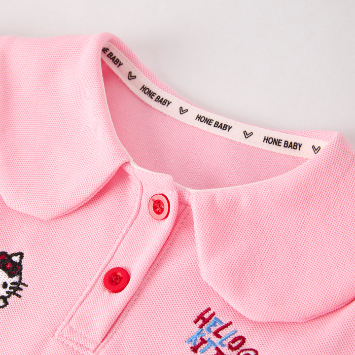 Girls summer cute Hello Kitty embroidery skirt set
