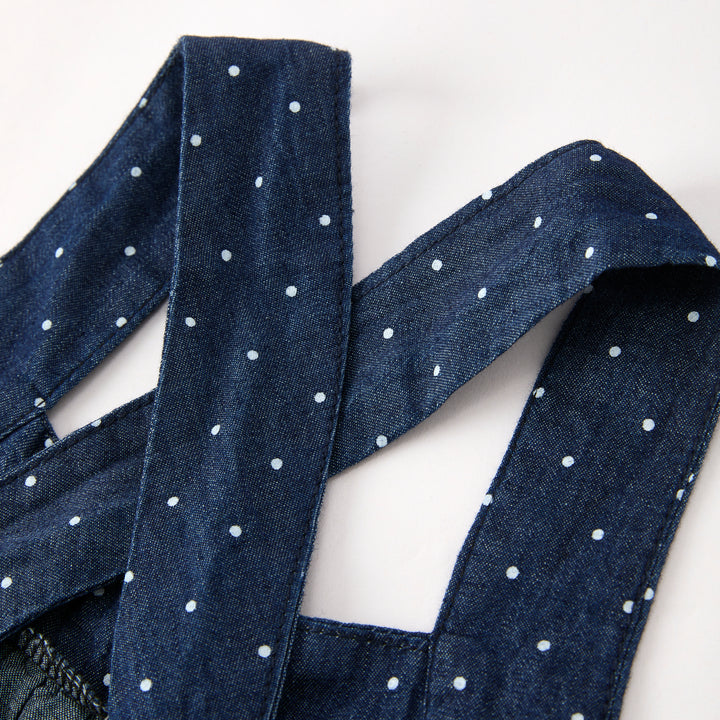 Girls Denim Polka Dot Skirt Set