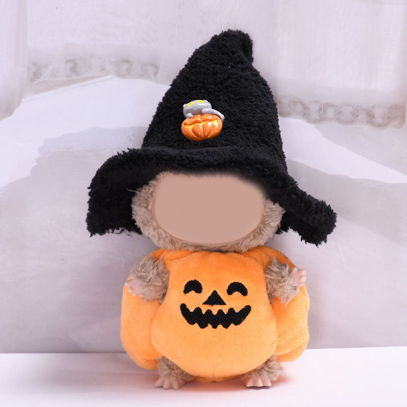 LABUBU Halloween witch hat Pumpkin doll clothes