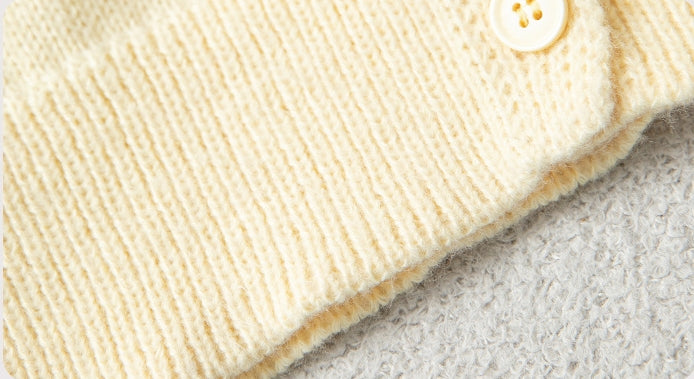 "Women's yellow knitted Sweater Cardigan Coat  "