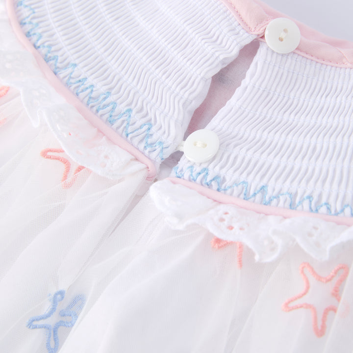 Girls shell mermaid Embroidered Princess Tulle Dress