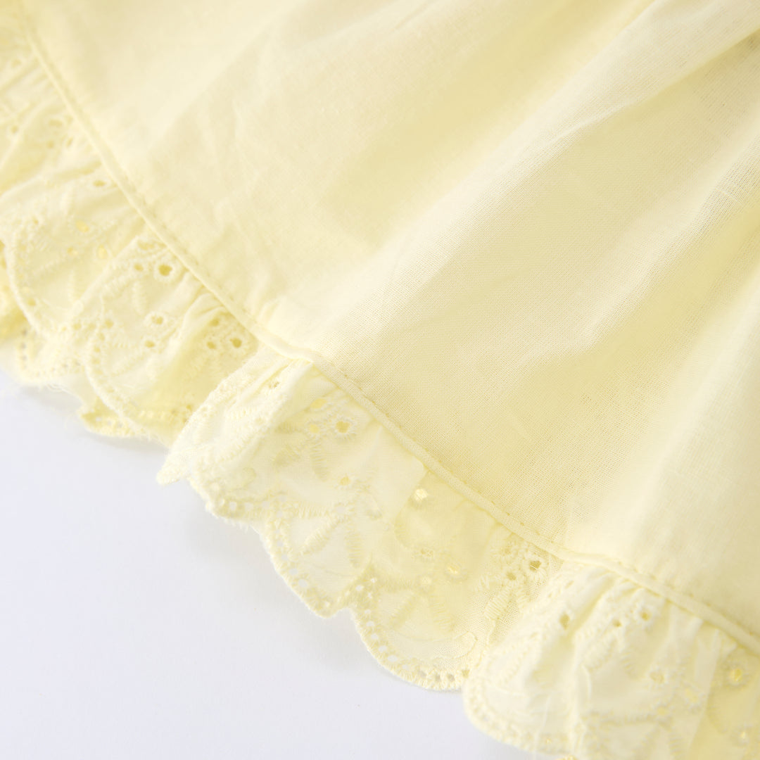 Girls cotton floral lace apron