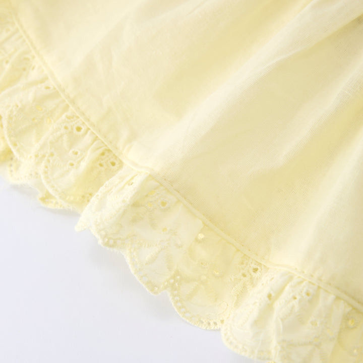 Girls cotton floral lace apron