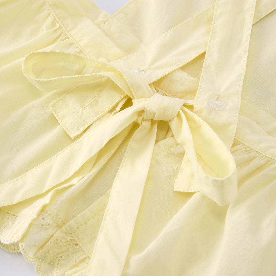 Girls cotton floral lace apron