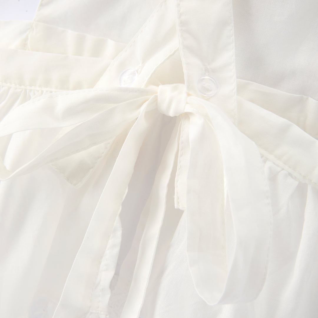Girls cotton floral lace apron