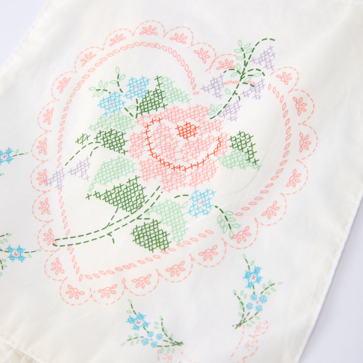 Girls cotton floral lace apron