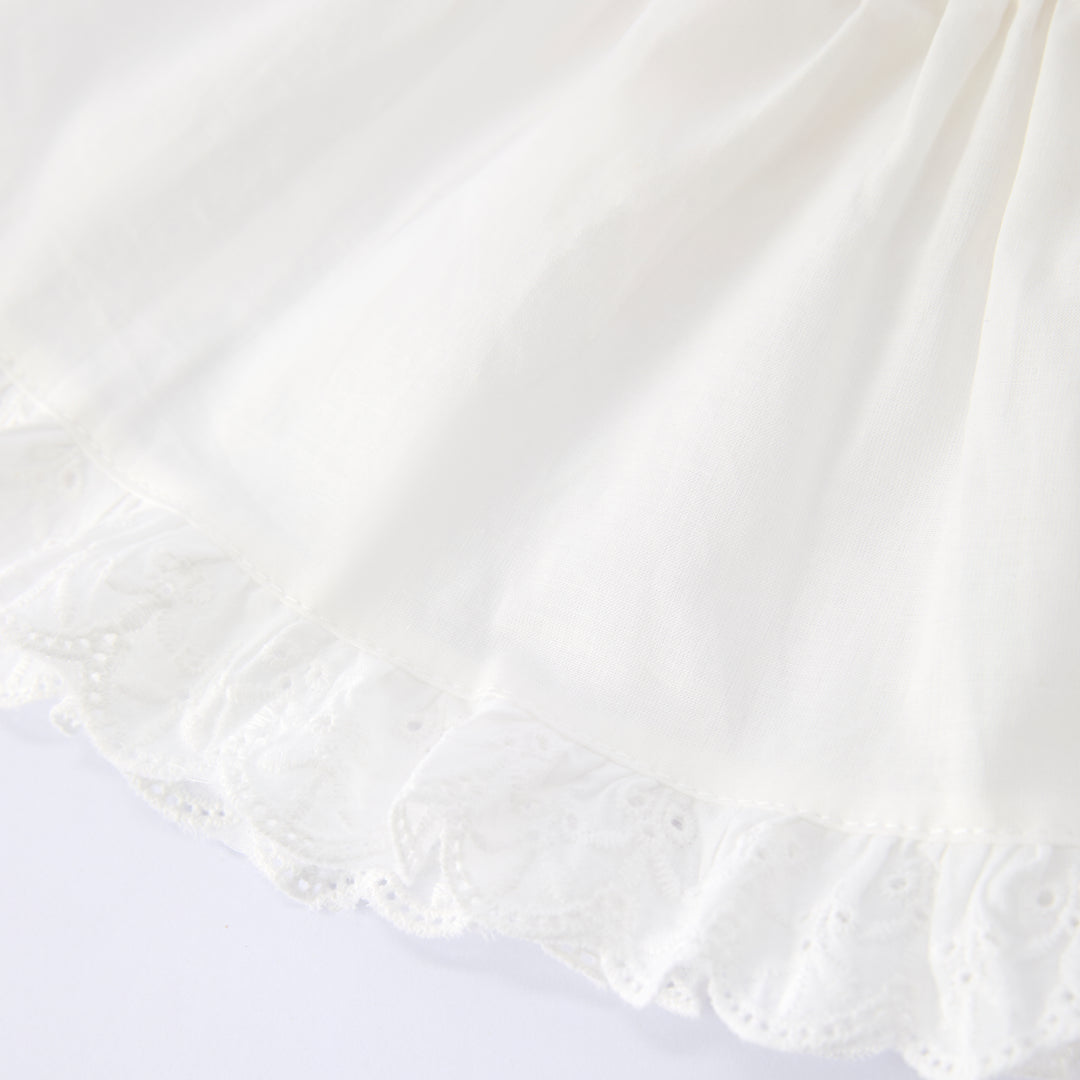 Girls cotton floral lace apron