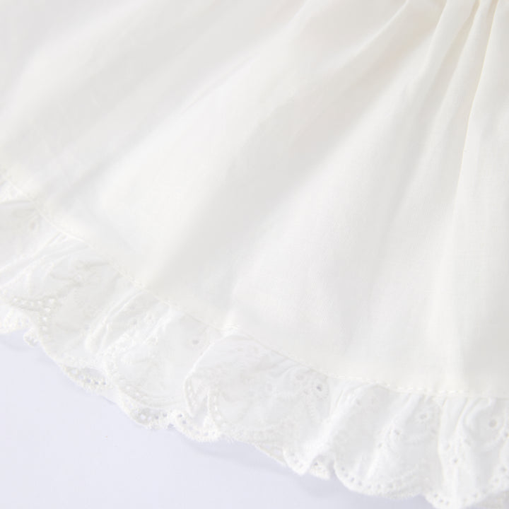 Girls cotton floral lace apron