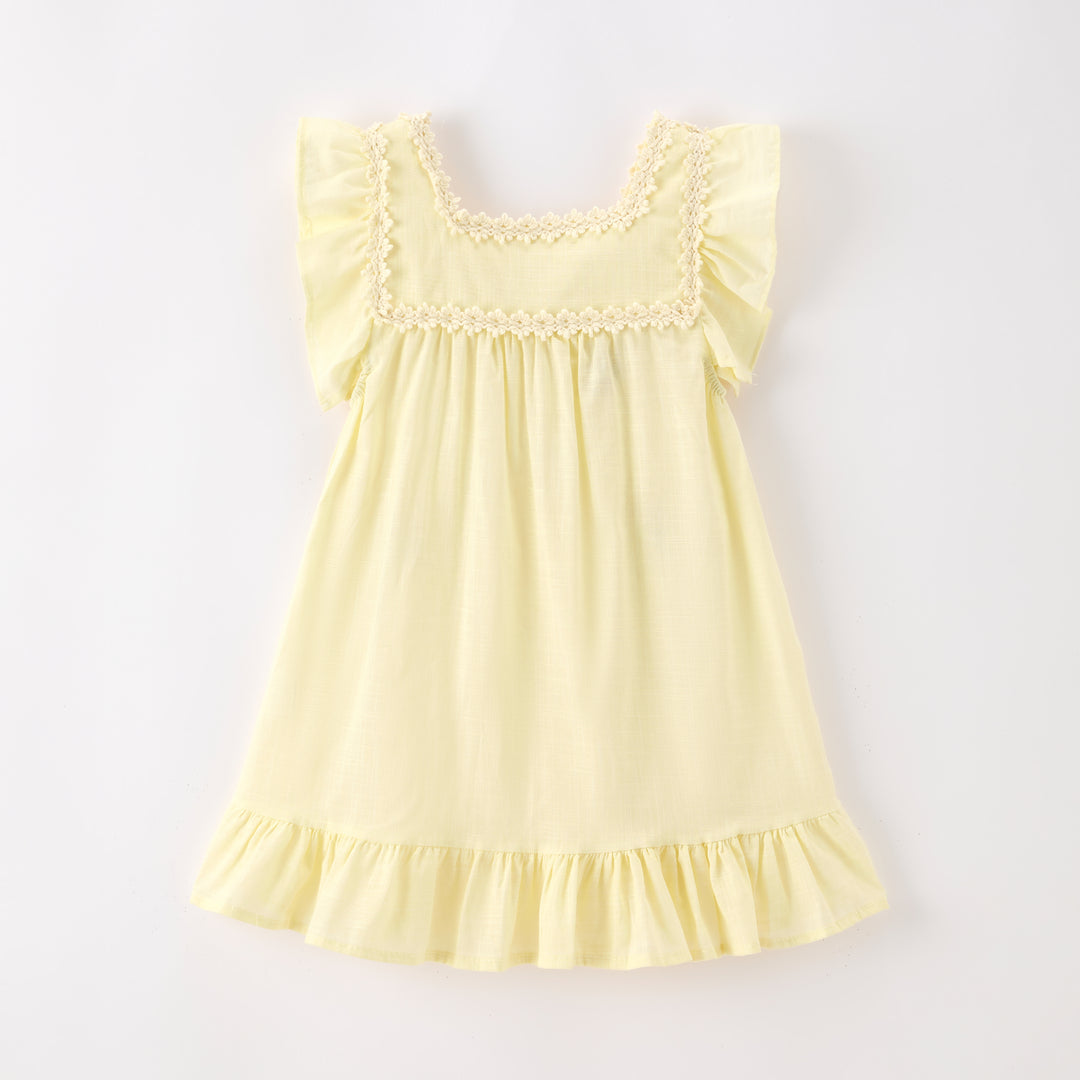 Girls'retro flower embroidered dress-secret garden series