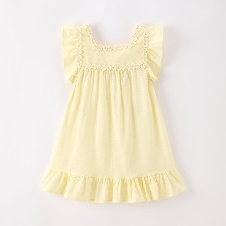 Girls'retro flower embroidered dress-secret garden series