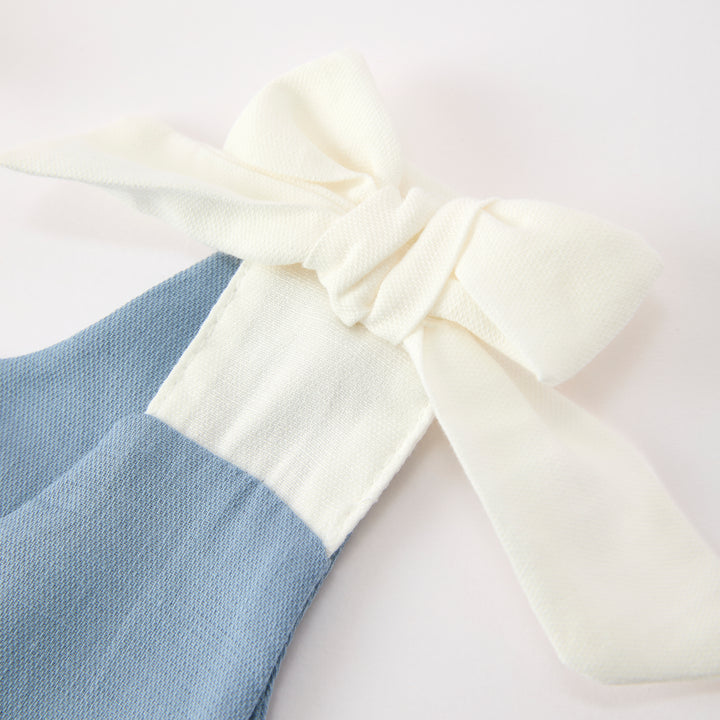 Baby girls Floral embroidered bow-tie tank dress