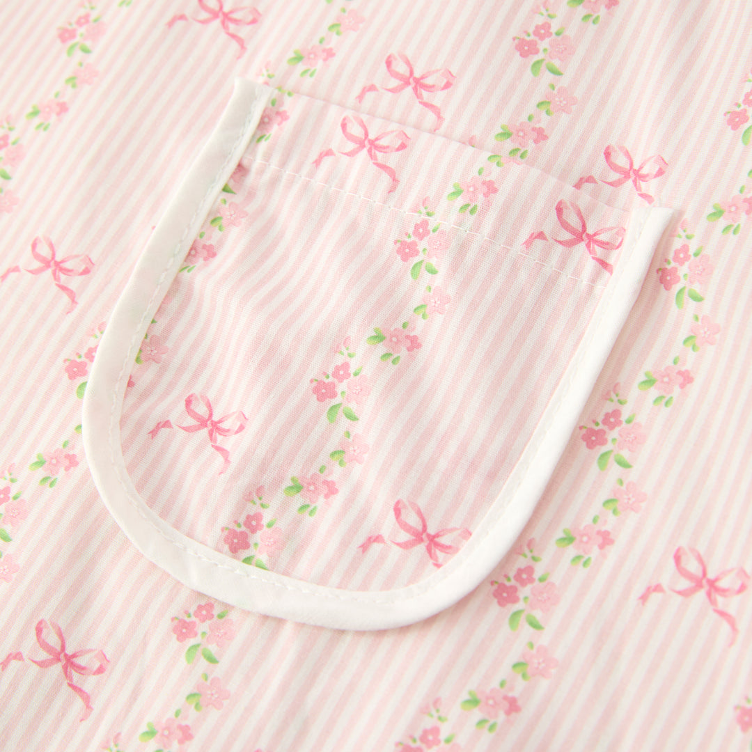 Girls'Pink sweet floral embroidery sleeveless dress