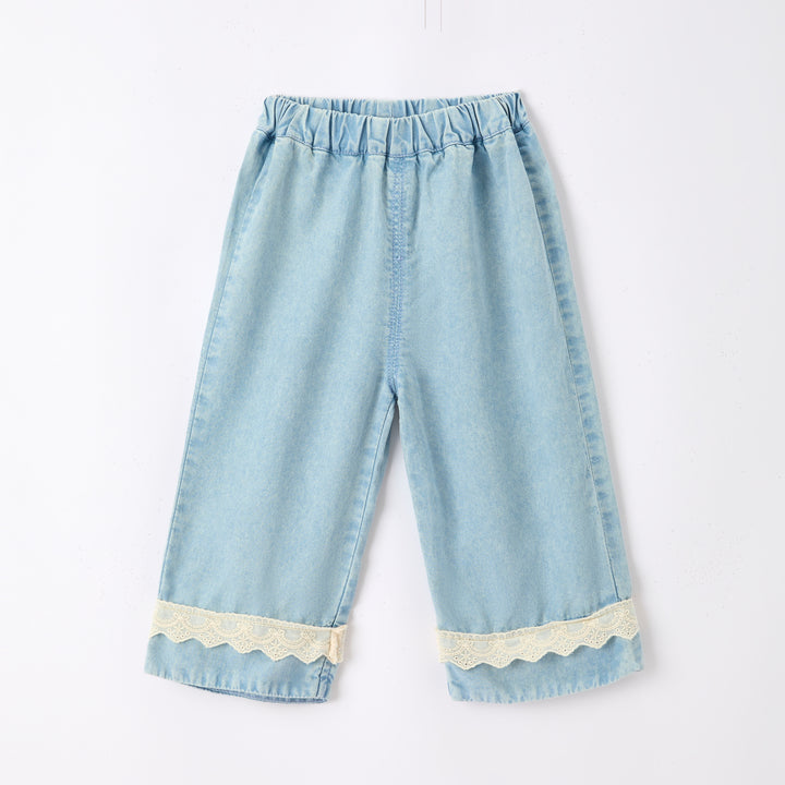 Girls' Lace Jeans Summer Thin denim Pants