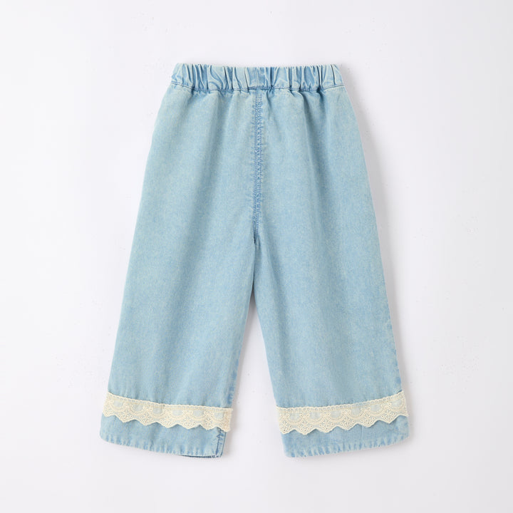 Girls' Lace Jeans Summer Thin denim Pants