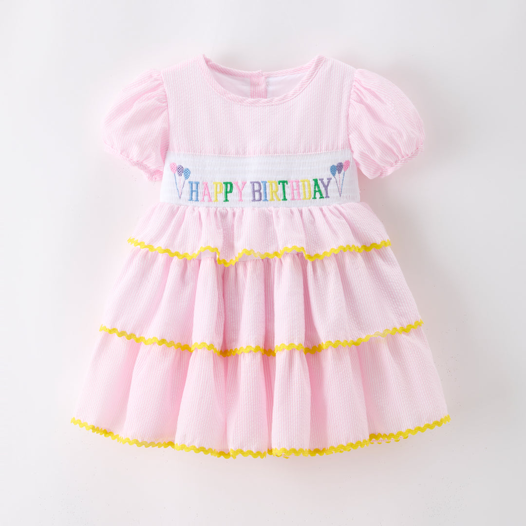 Girls' Birthday Pink Cake Dress Birthday Dress for party
