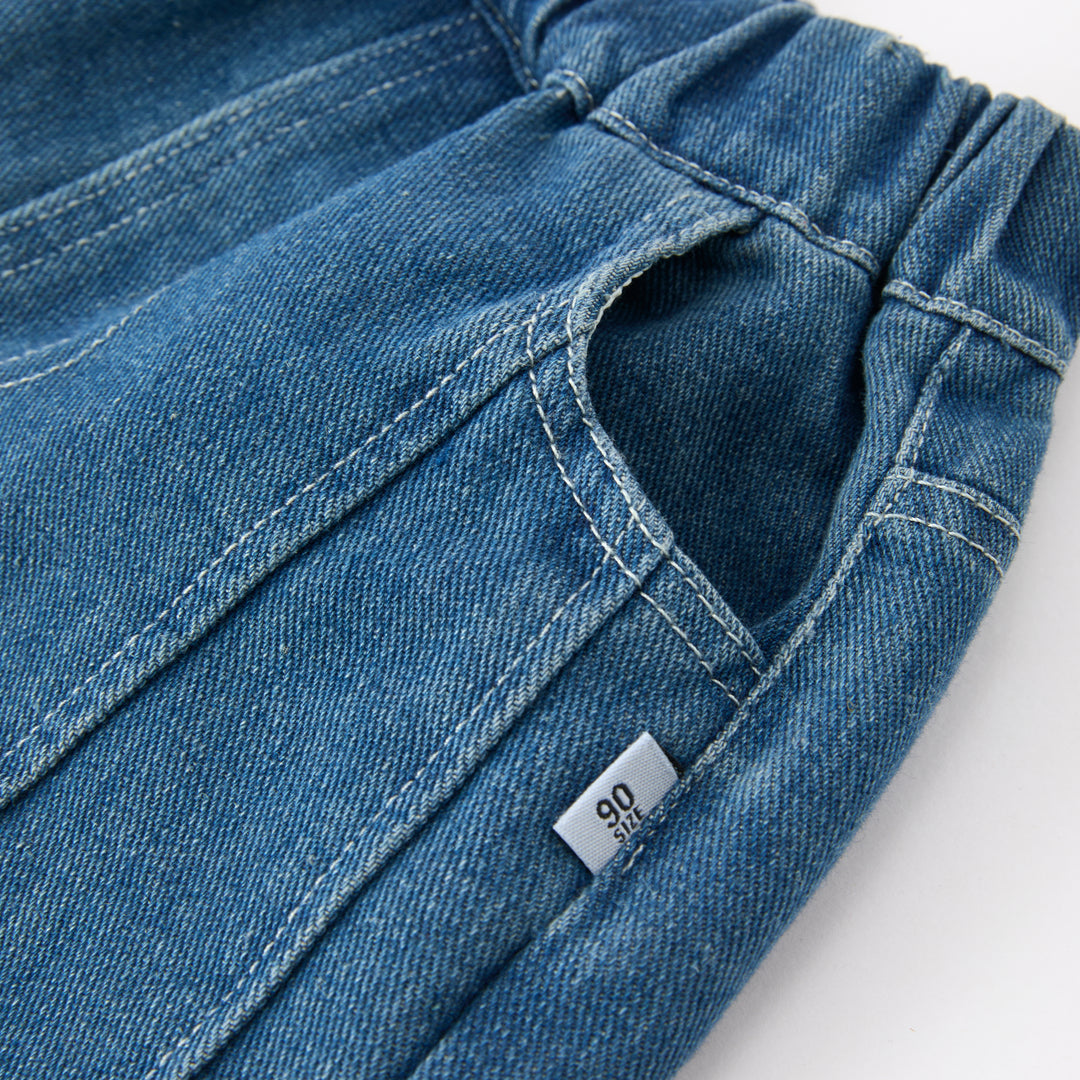 Girls' button deco jeans cute denim Pants
