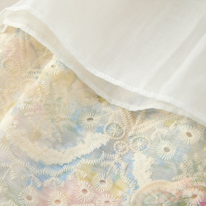 Girls' French rose lace embroidery fairy mesh dress
