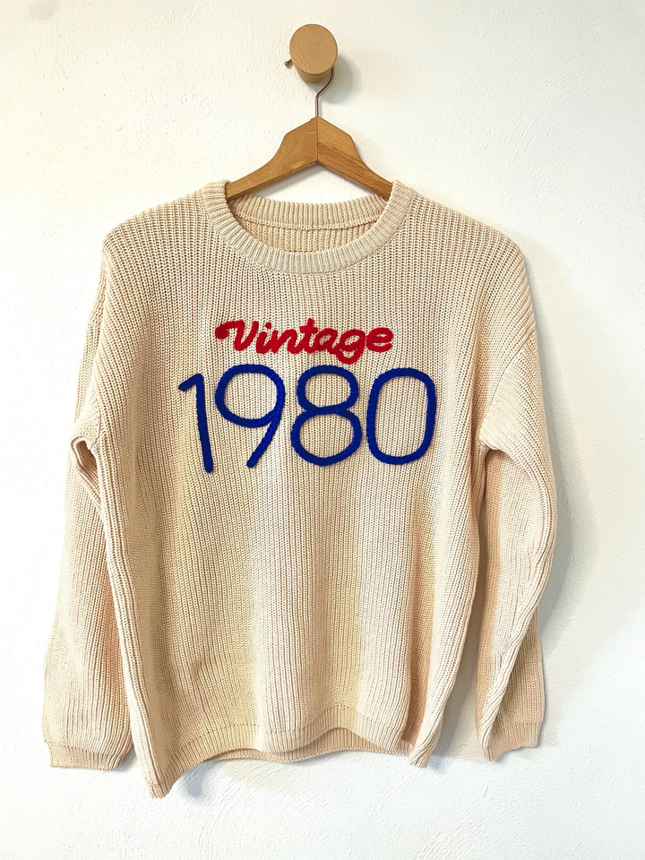 Hand Embroidered Personalized Knitted Sweater For Adults