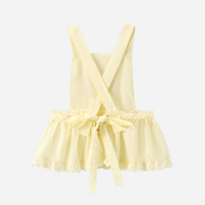 Girls cotton floral lace apron