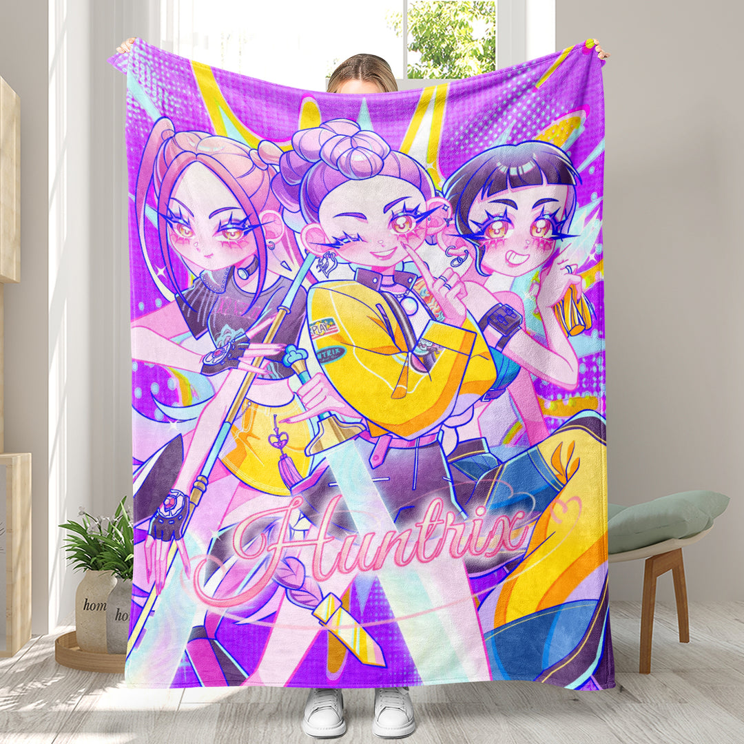 Kpop demon Hunters Throw Blanket soft flannel Blanket