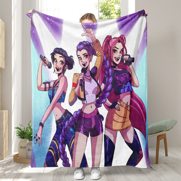 Kpop demon Hunters Throw Blanket soft flannel Blanket