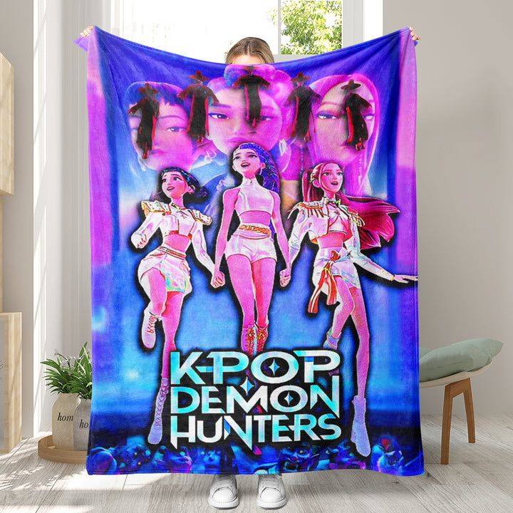 Kpop demon Hunters Throw Blanket soft flannel Blanket