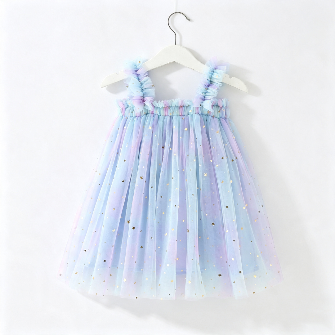 Girls Tutu Sequin Dress Princess Rainbow Tulle Dress
