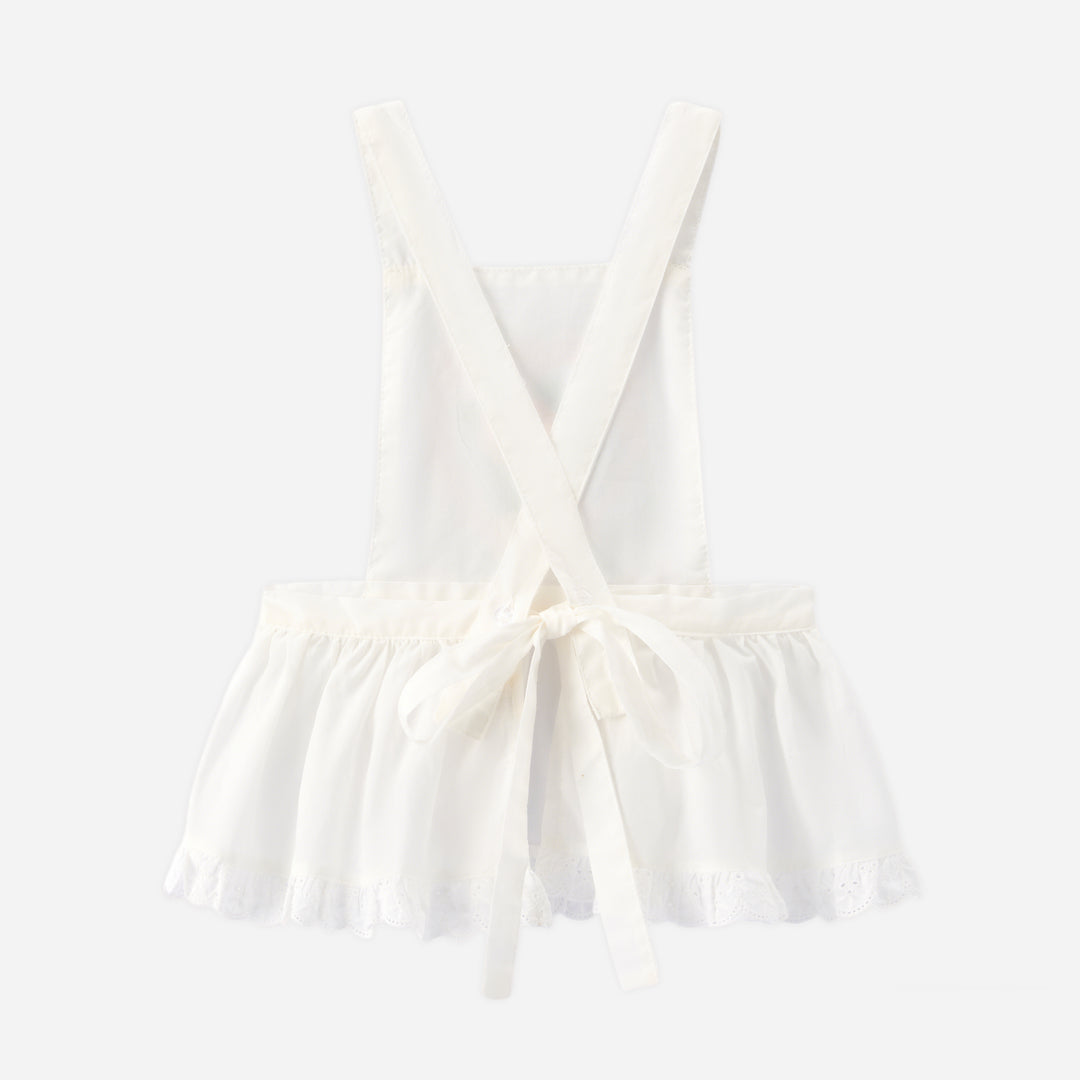 Girls cotton floral lace apron