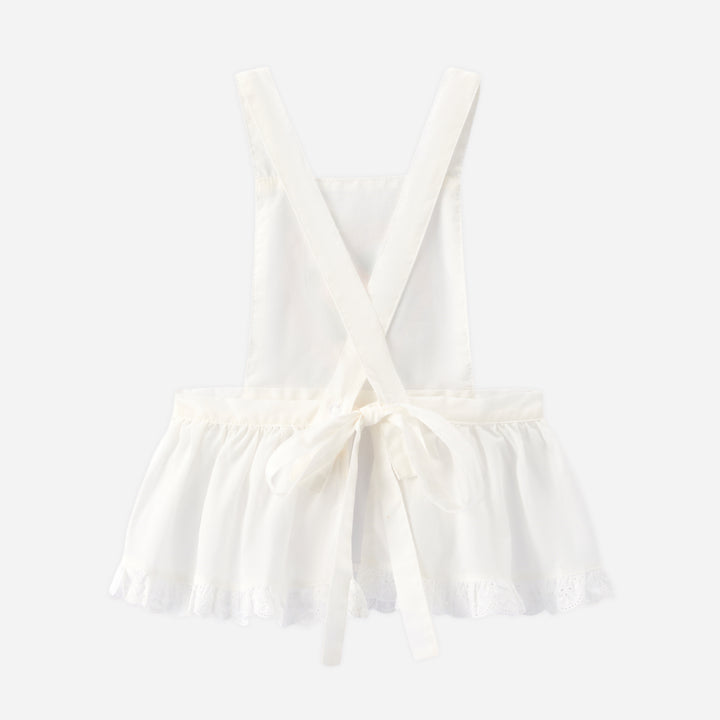 Girls cotton floral lace apron