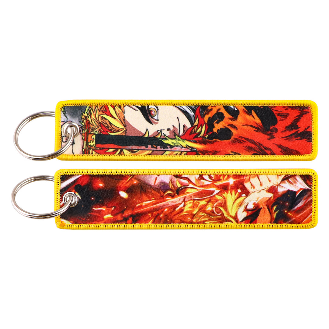 Demon Slayer Woven Label Fabrics keychain bag pendant