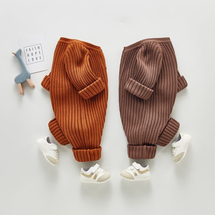 Baby long-sleeved knitted romper outing warm romper