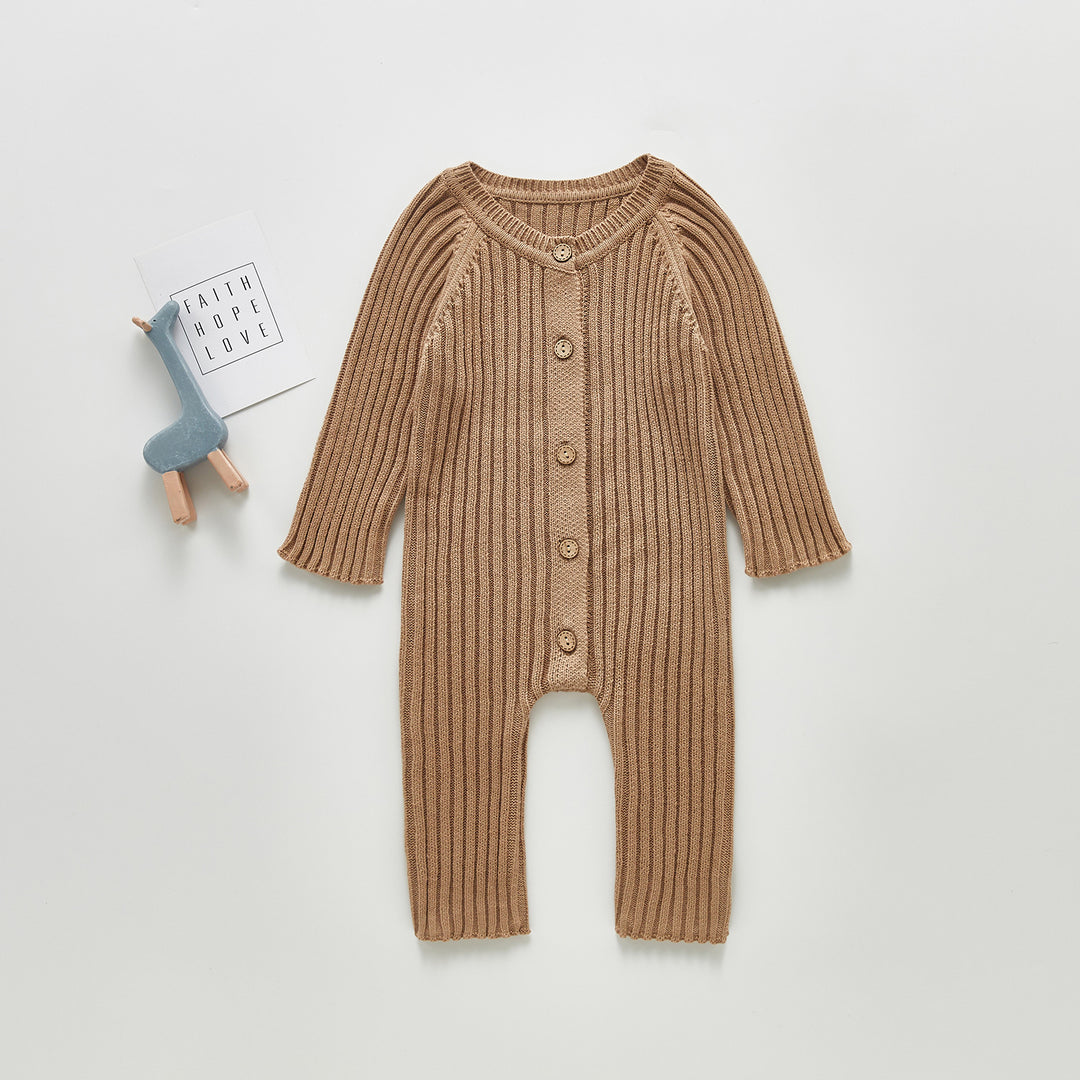 Baby long-sleeved knitted romper outing warm romper